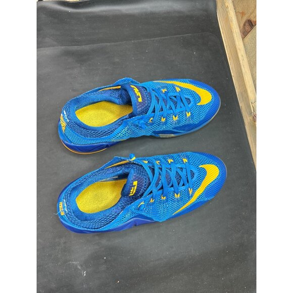 Nike Air Max Lebron XII 12 Low GS Youth Blue/Yellow Athletic Shoes Size 7Y - Picture 7 of 9